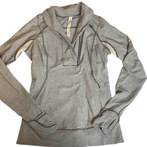 Lululemon Rulu Tonka Stripe Gray Pullover Fast Track, Size Women's 6.
